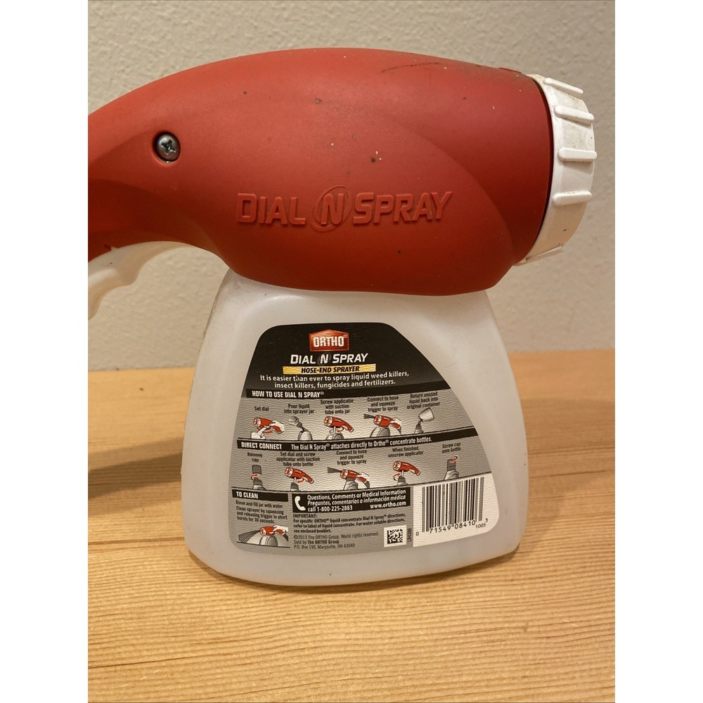 Ortho Dial N' Spray Hose Adjustable End Sprayer 2013 Clean On Inside - Picture 5 of 10